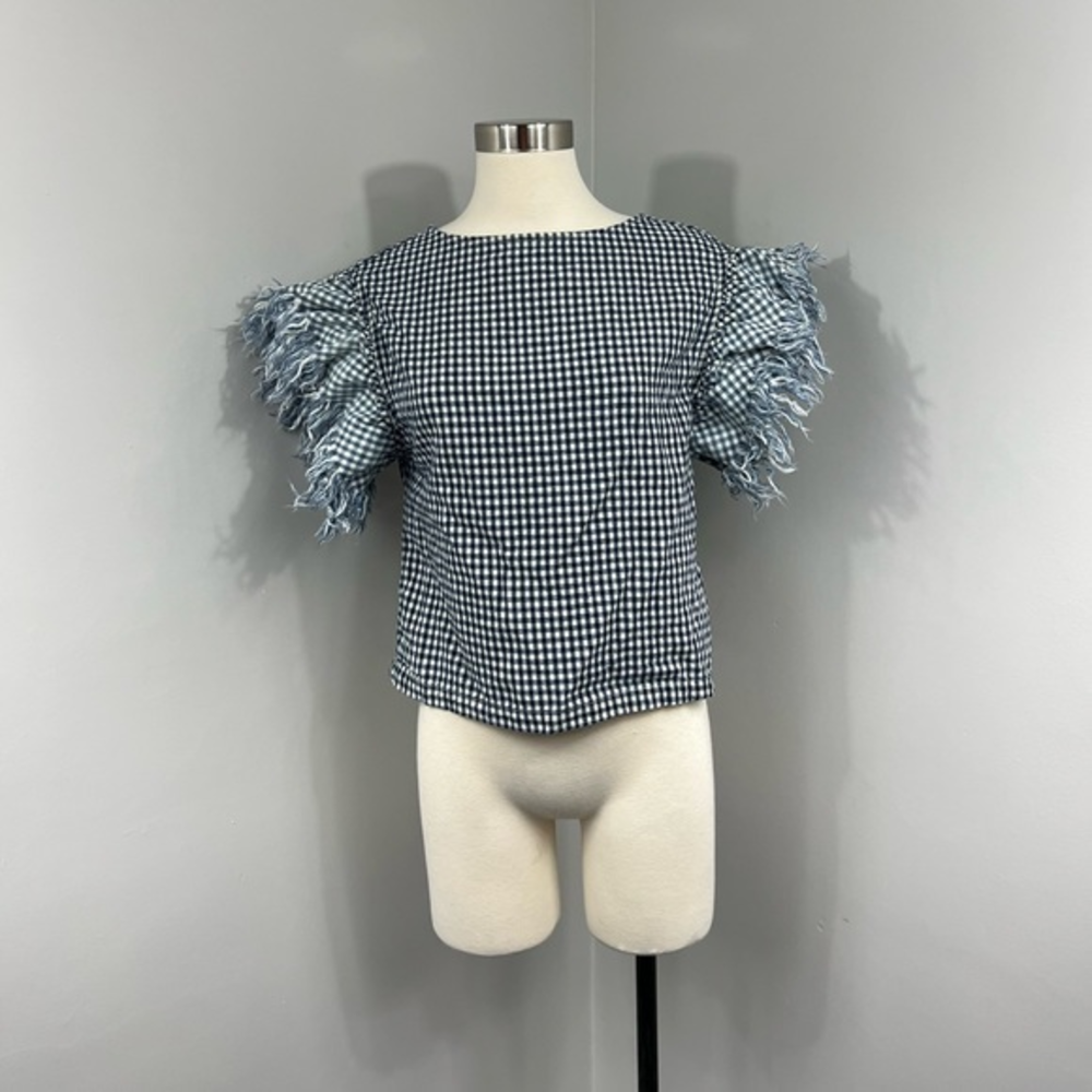 Fathers Daughter Checkered Frayed‎ Blouse
